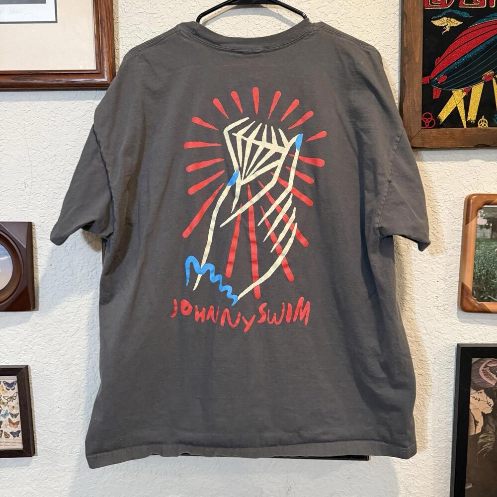 Johnnyswim Concert Diamond Grey Tour T-Shirt Men's Size Mens XL